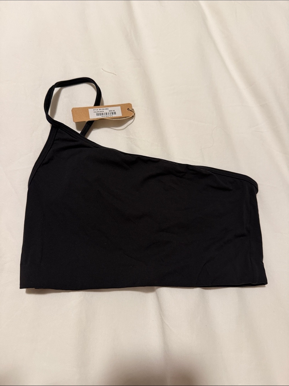 Skims One-Shoulder Black Bralette / Crop Top